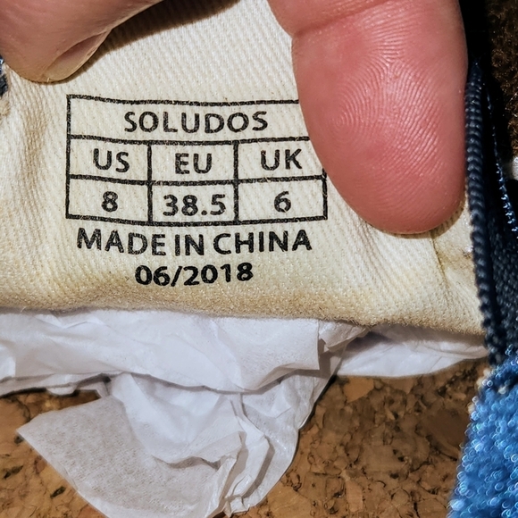 SOLUDOS LLAMAS IN LOVE Blue Velvet Sherpa Embroidered Sneakers Size 8 - Picture 14 of 16